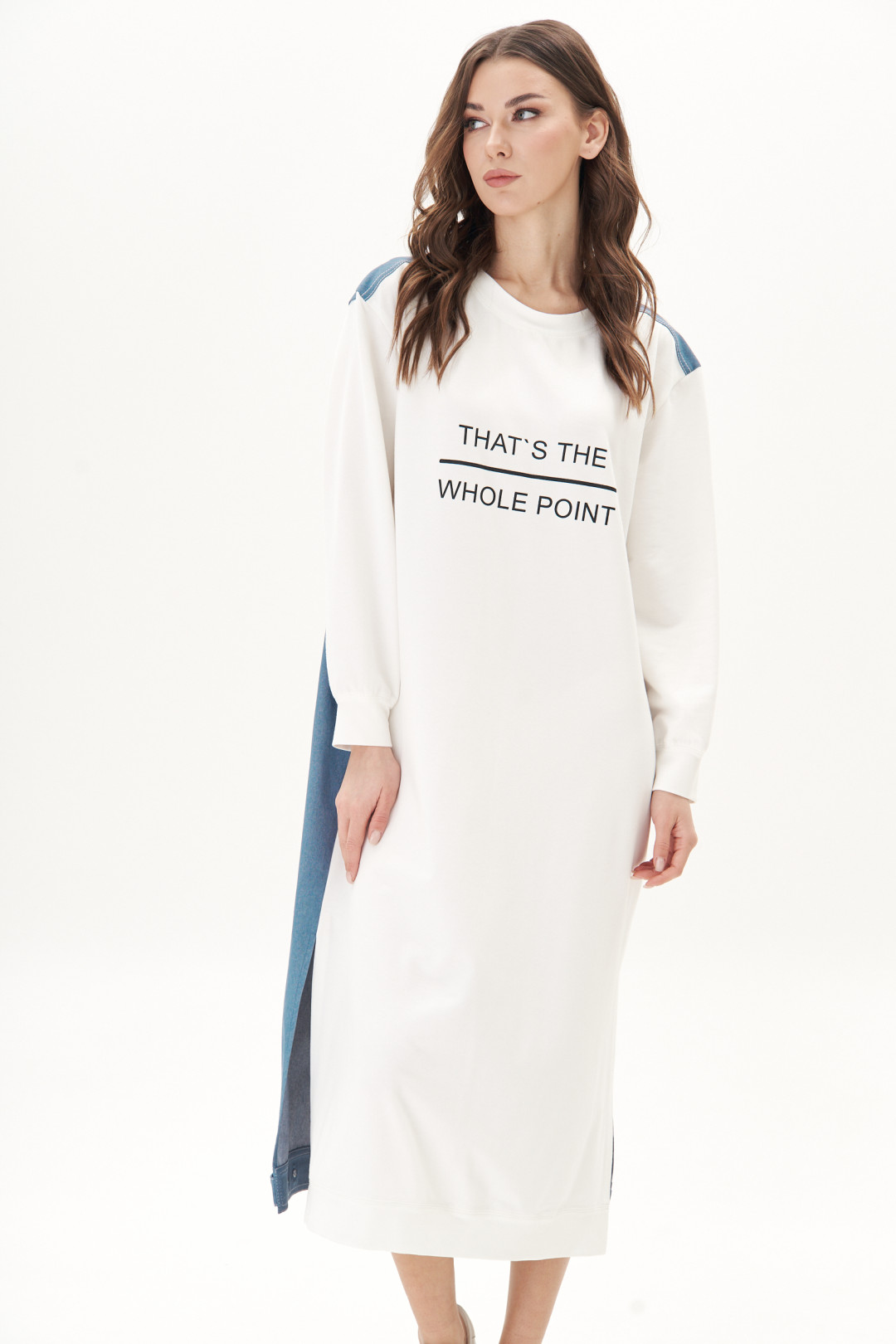 Платье Фантазия Мод 4752 молоко, синий - фото 2